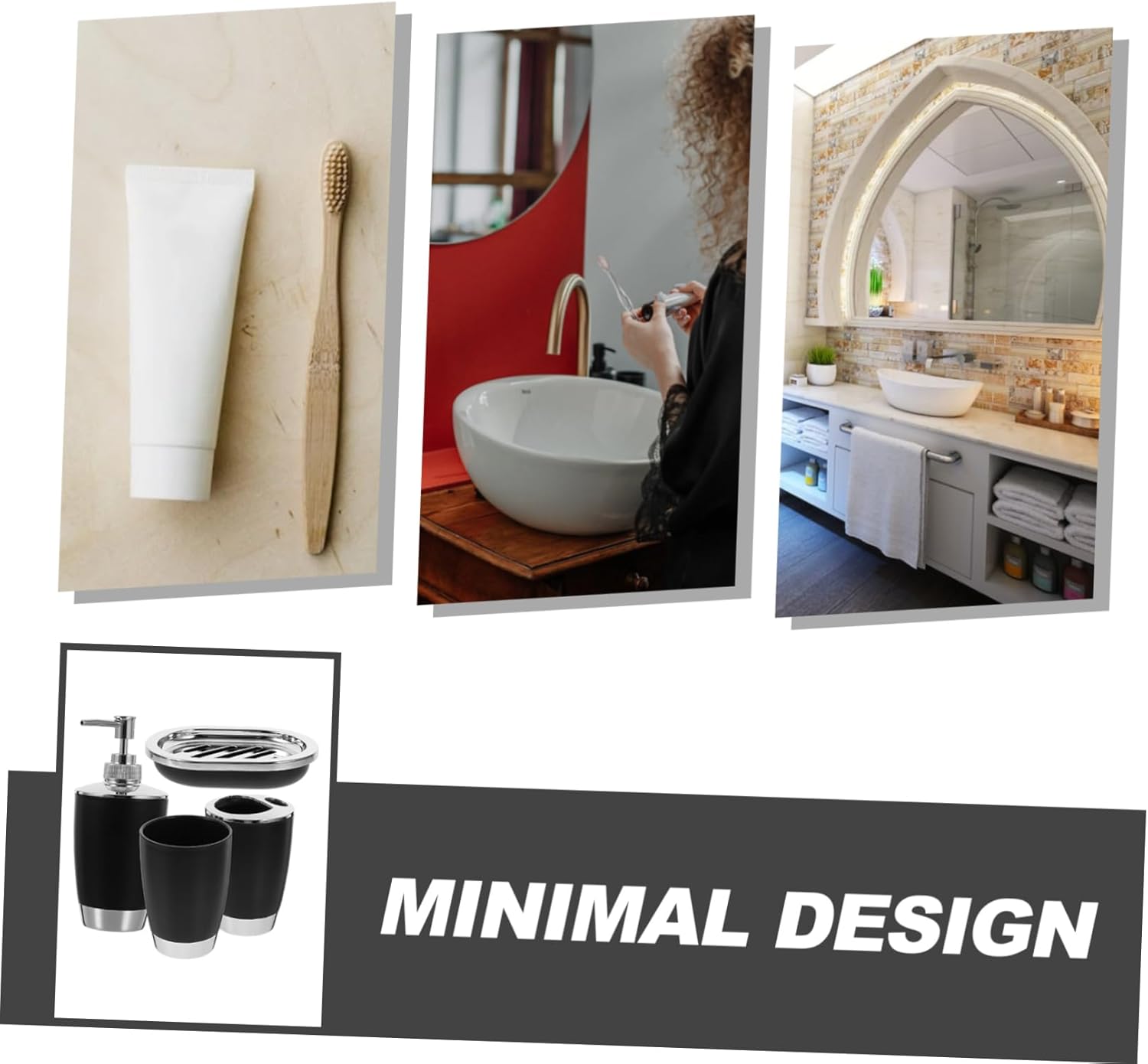 Bathroom Organizing Set with Toothbrush Soap Holder