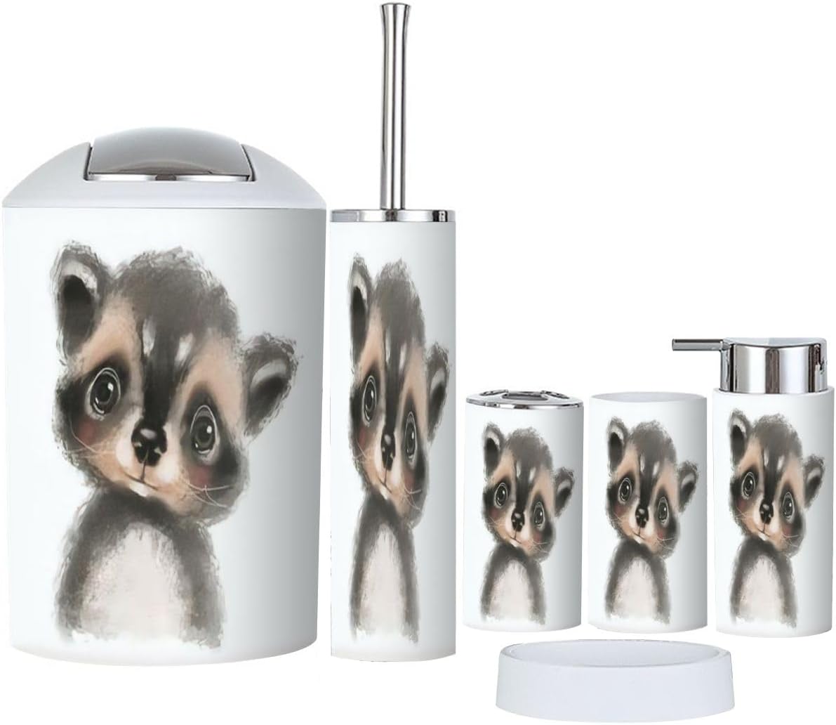 Stylish 6-Piece Bathroom Accessory Set for Home or Travel