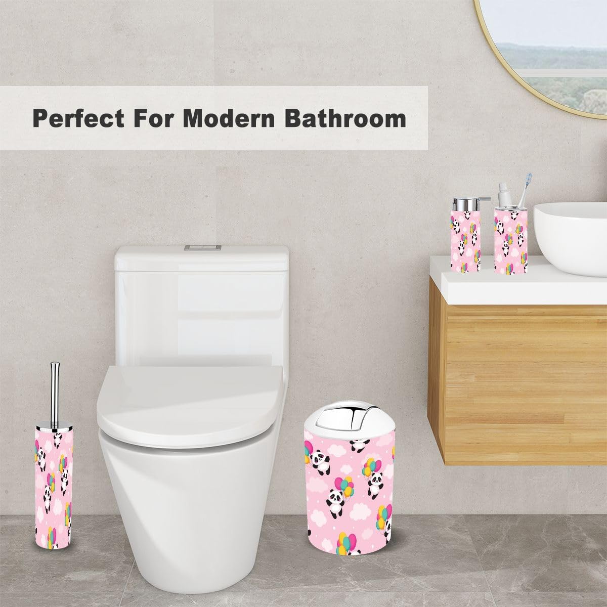 Cute Panda Bath Set
