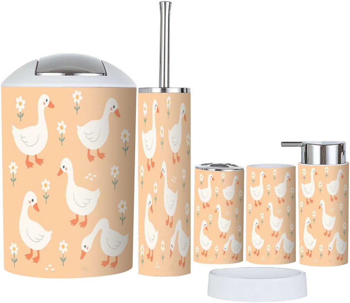 Bath Accessory Set for Kids Adults Stylish DESIGN 6-Piece Set