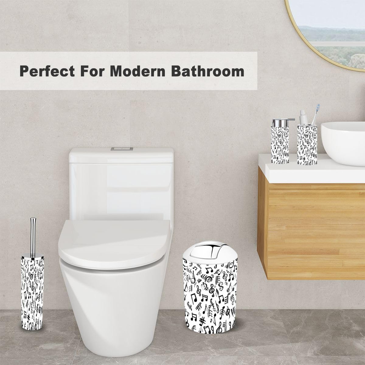 6-Piece Music Style Bathroom Set by XNGJEMVWXO