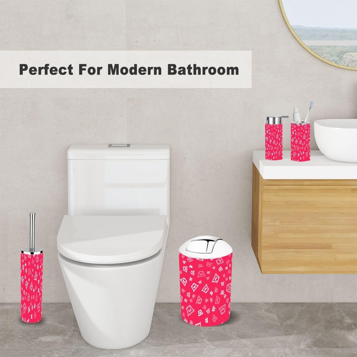 Bathroom Accessories Set 6-Piece All-in-One Storage Cleaning Kit