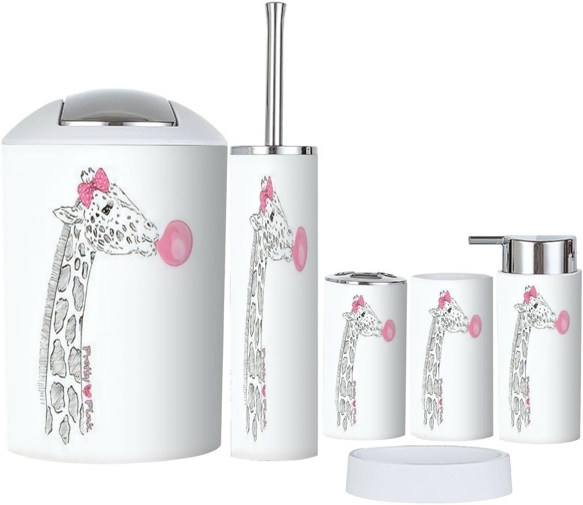 JBNJANKDAV Hand Drawn Giraffe Bathroom Accessories Set