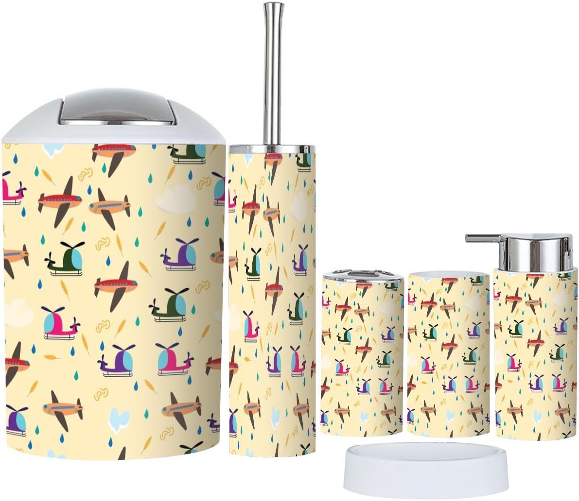 Bathroom Accessory Set for KidsTrucktrimmed Decor