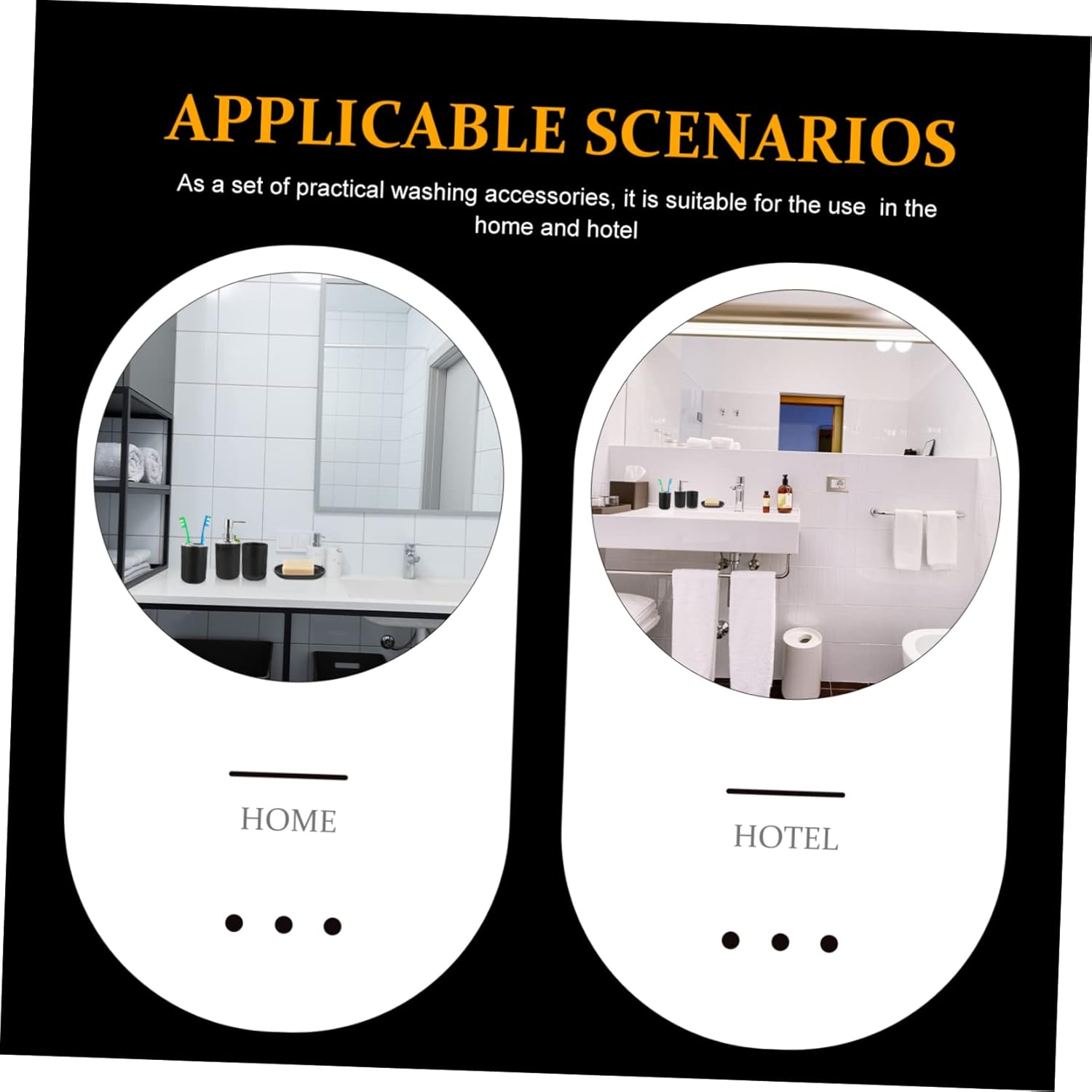 BUGUUYO Black Bathroom Accessory Set 4pc