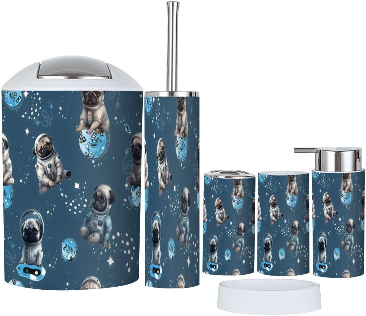 Bathroom Accessory Set for Kids Space Universe Cute Astronauts Accessories