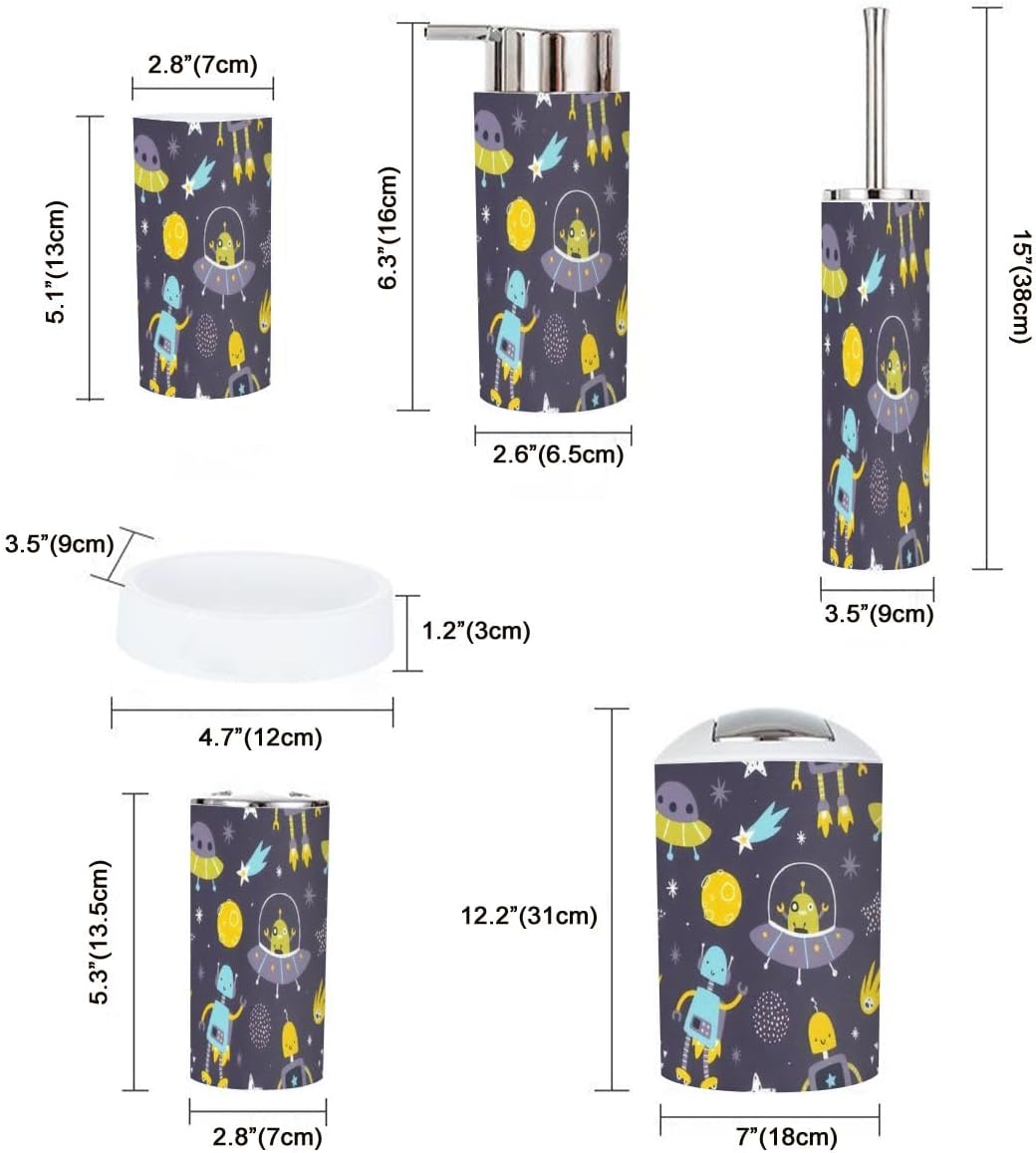 6-Piece Space Robot Bathroom Set for Kids Safe Durable and Stylish
