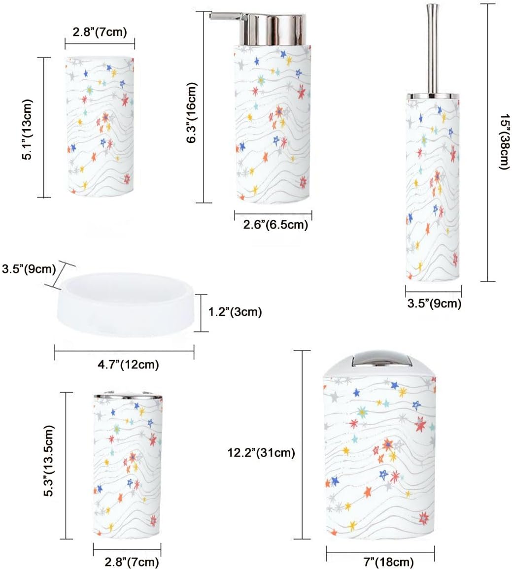Bathroom Accessory Set 6-Piece Cosmic Collection