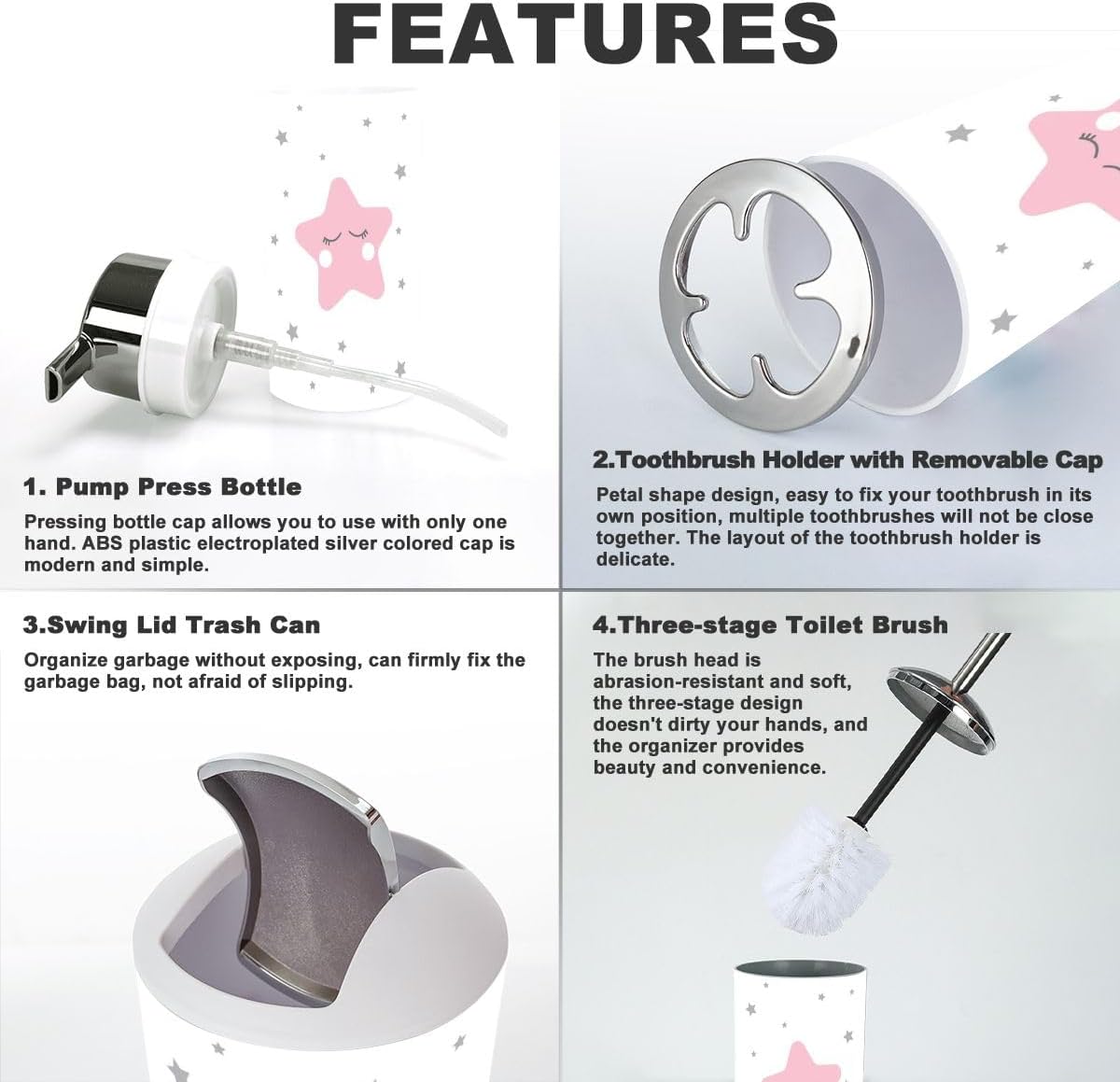 JBNJANKDAV 6-Piece Bathroom Accessories Set