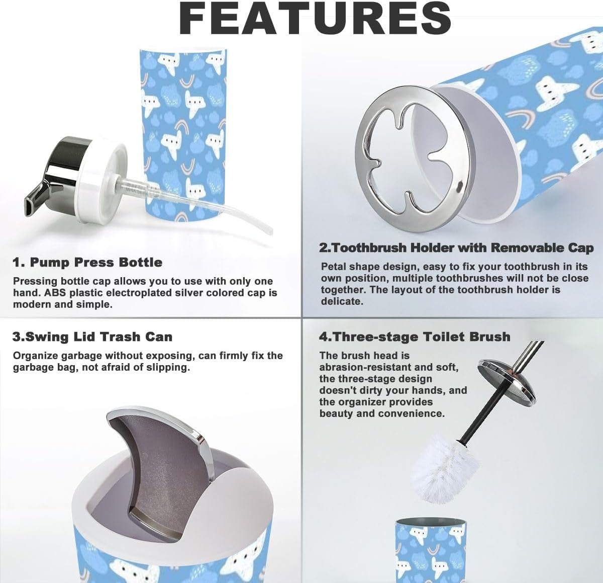 Scandinavian Style 6-Piece Bathroom Accessory Set