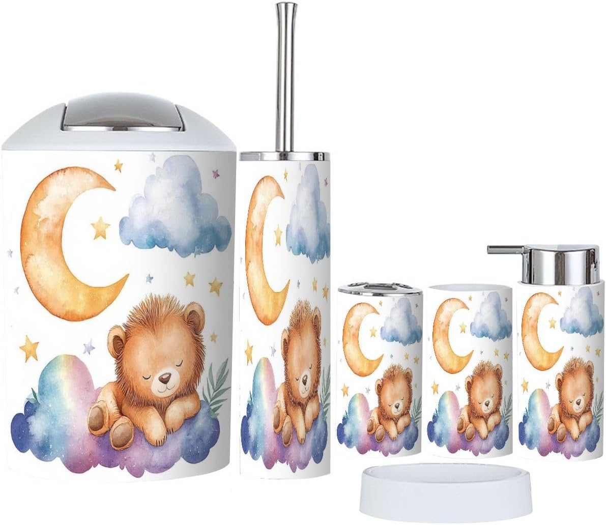 Bath 6-Piece Organizing Set in Boho Watercolor