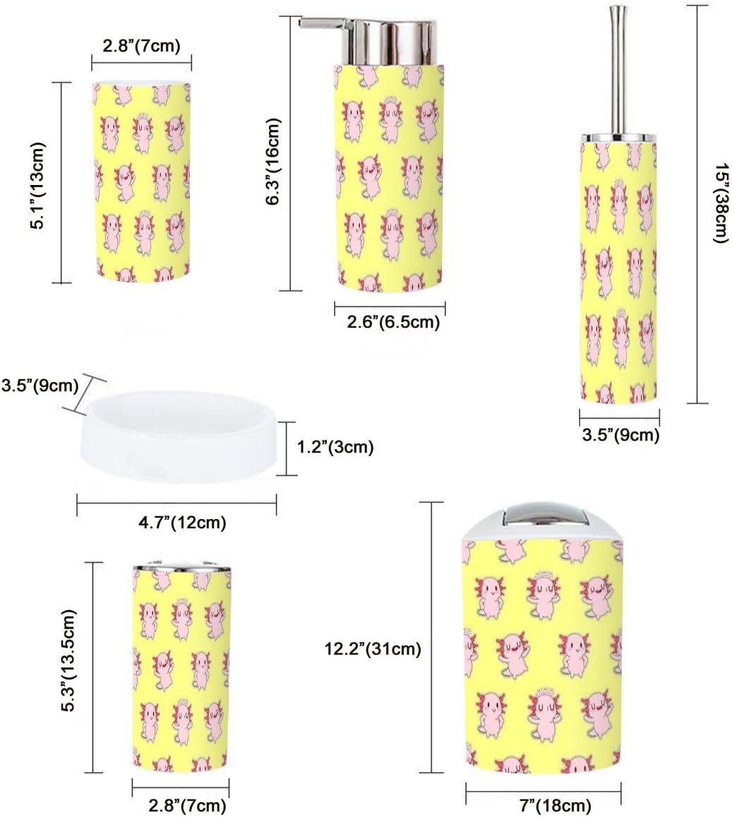 XNGJEMVWXO6-Piece Cute Bathroom Accessory Set with Modern Design