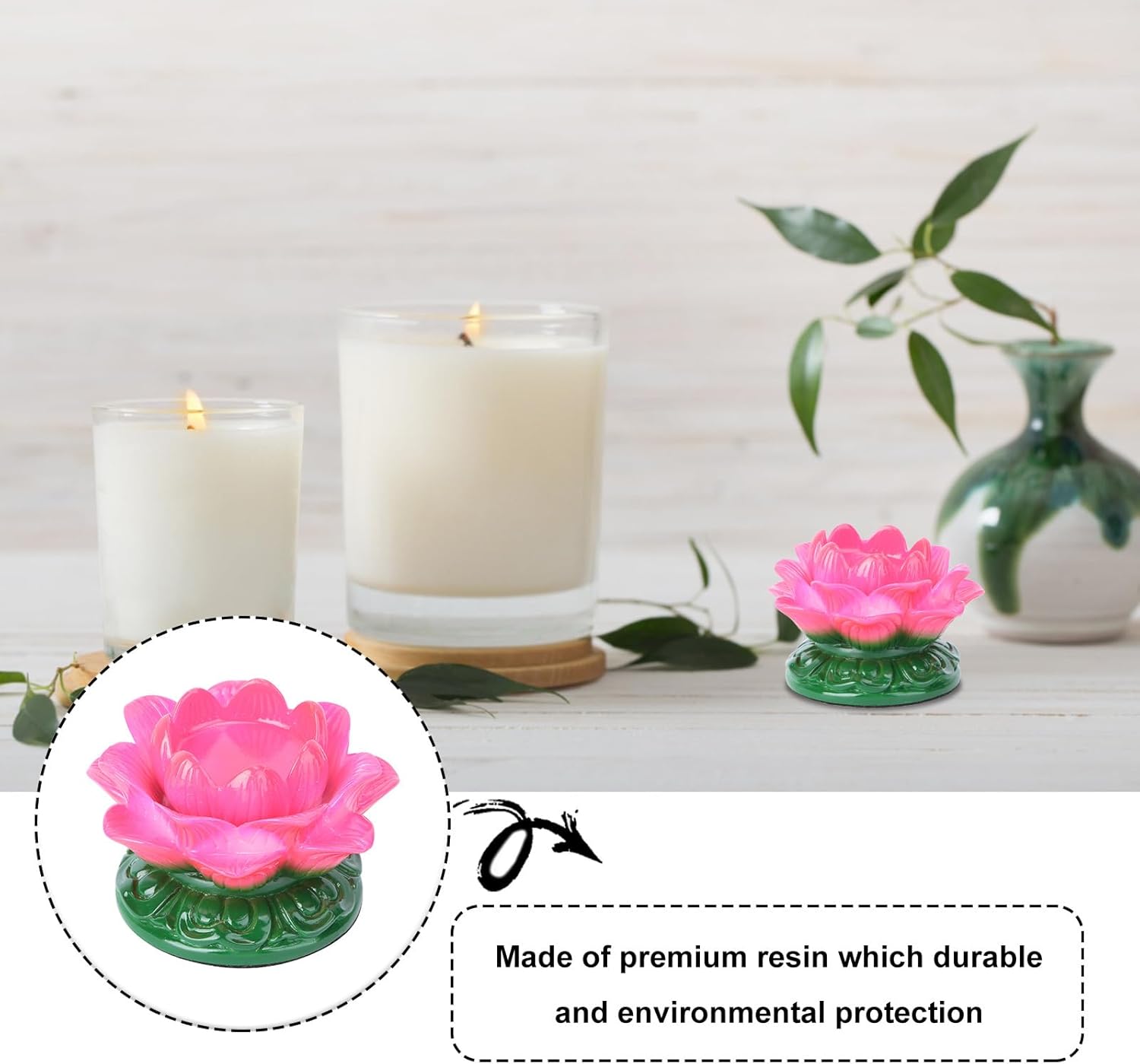 Ghee Lamp Holder Elegant Petroleum Resin Table Centerpiece for Home Events