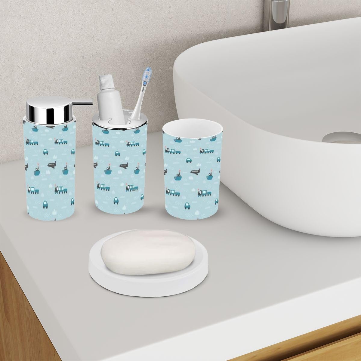 Stylish 6-Piece Bathroom Accessory Set for Kids