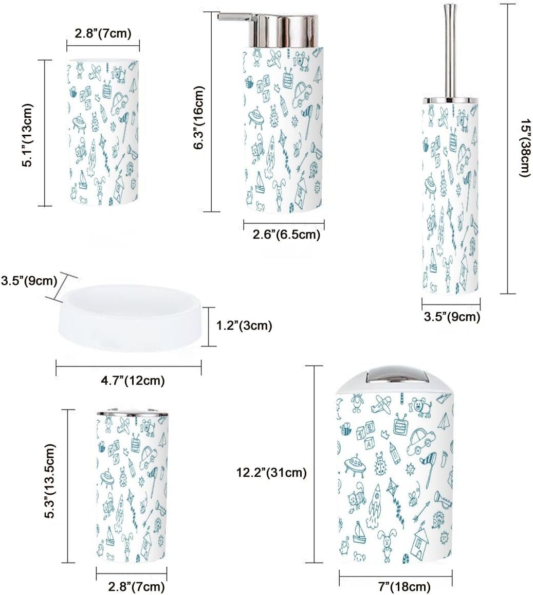 XNGJEMVWXO 6-Piece Bathroom Accessory Set for Boys