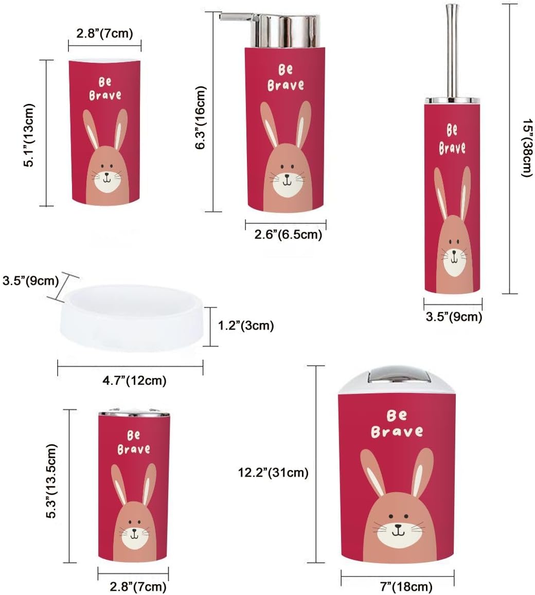JBNJANKDAV 6-Piece Kids Bathroom Decor Set