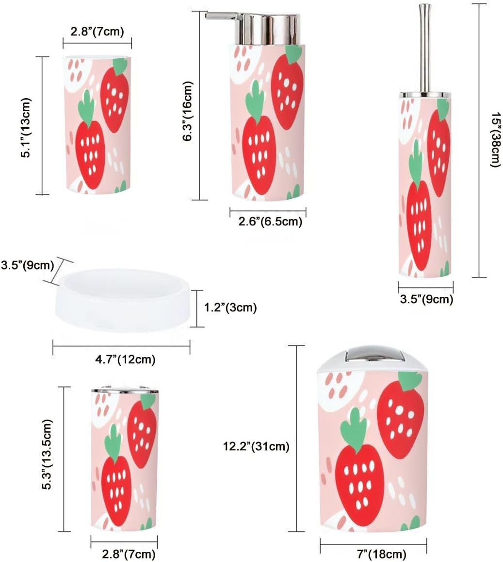 6-Piece Cute Bathroom Accessory Set
