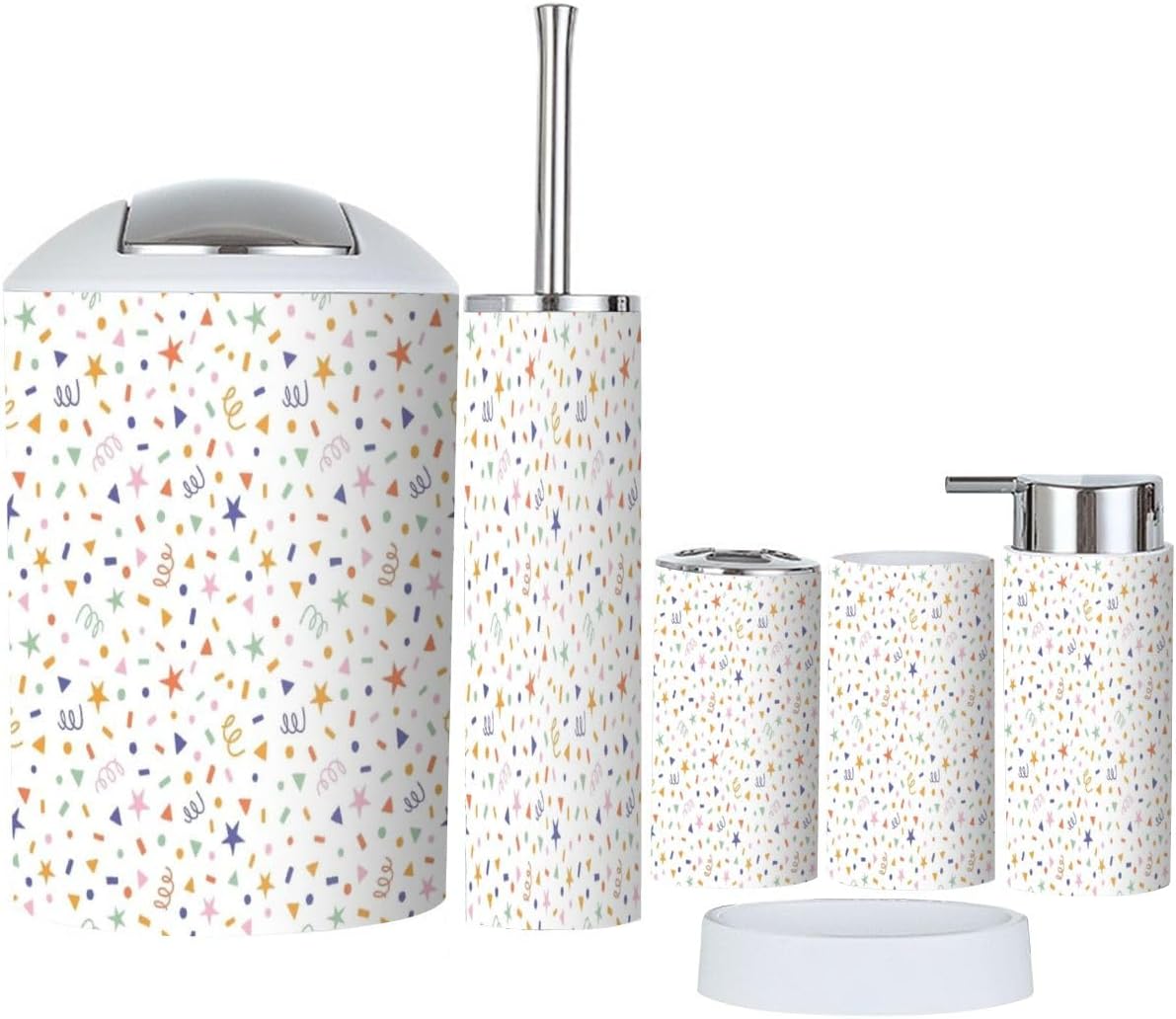 6-Piece Durable and Stylish Bathroom Accessory Set for Clean Baths