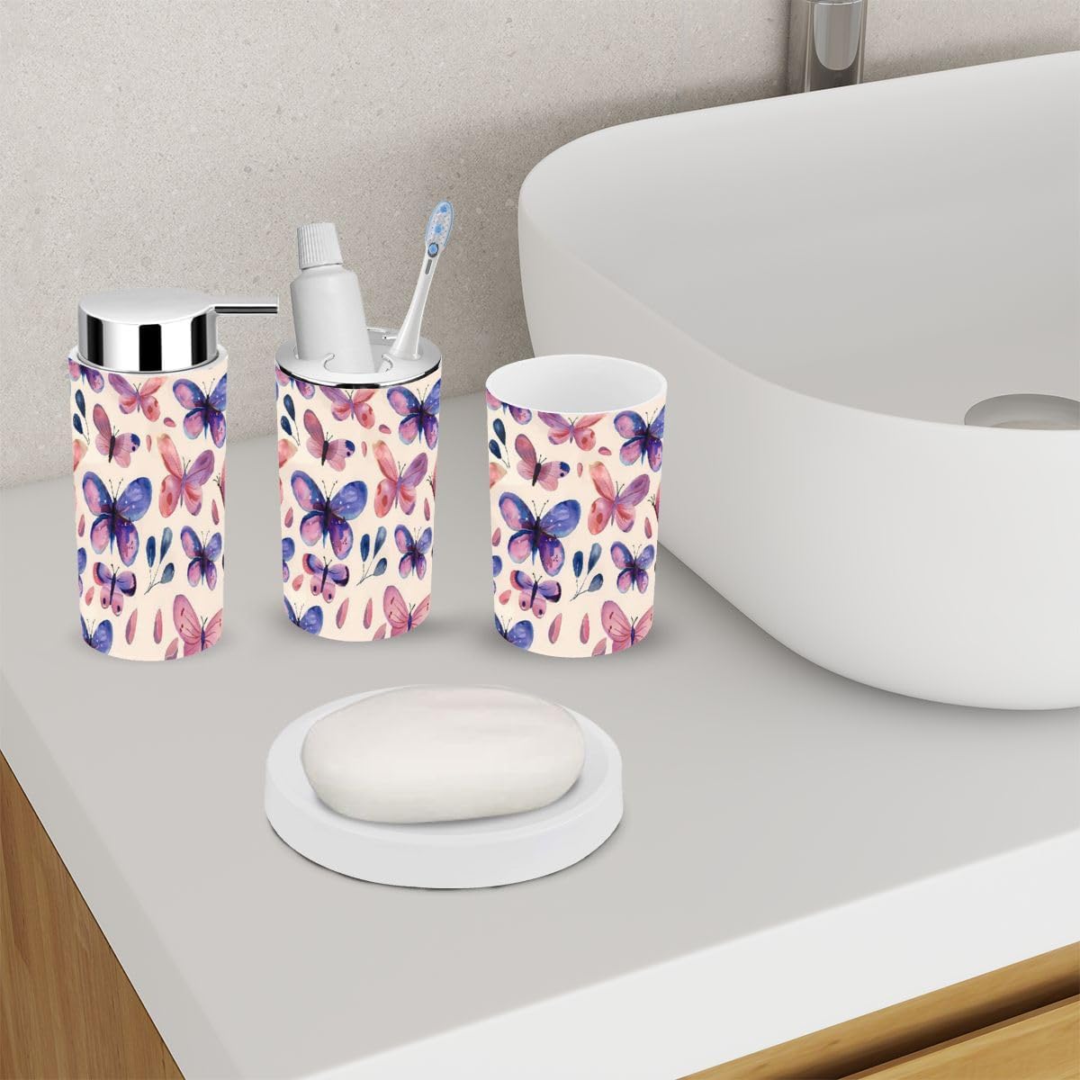 Stylish 6-Piece Bathroom Accessories Set for Home Use