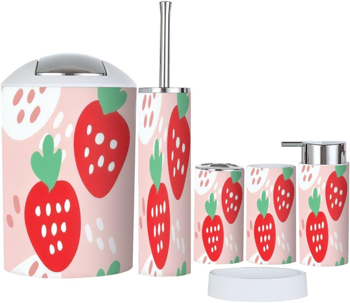 6-Piece Cute Bathroom Accessory Set