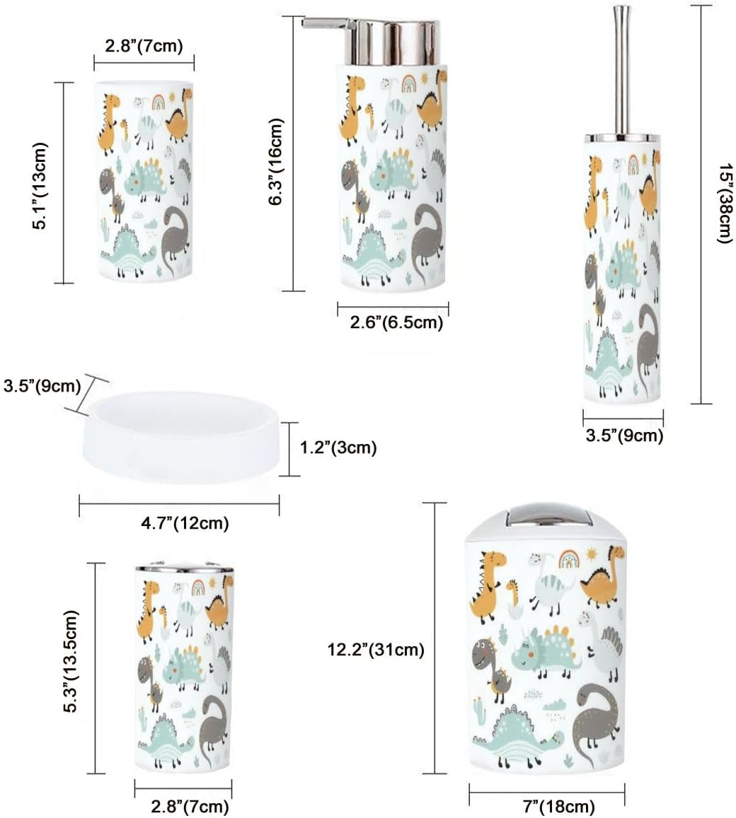 Bathroom Set with Dinosaurs for Kids