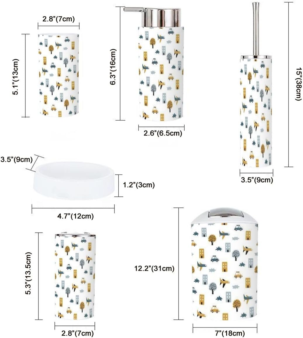 Scandinavian 6 Piece Bathroom Accessory Set