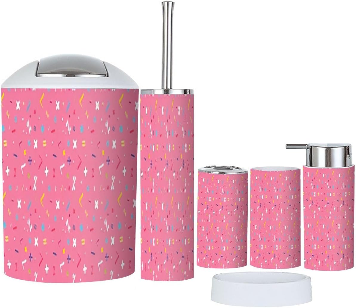 Stylish Mathematical Symbols 6-Piece Bathroom Accessory Set for Kids