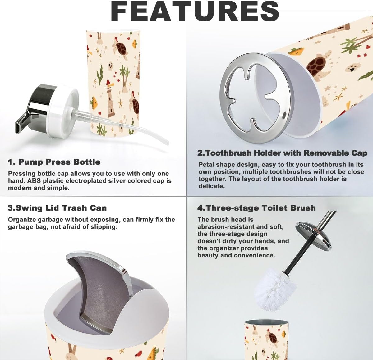 JBNJANKDAV Pirate bath accessory set
