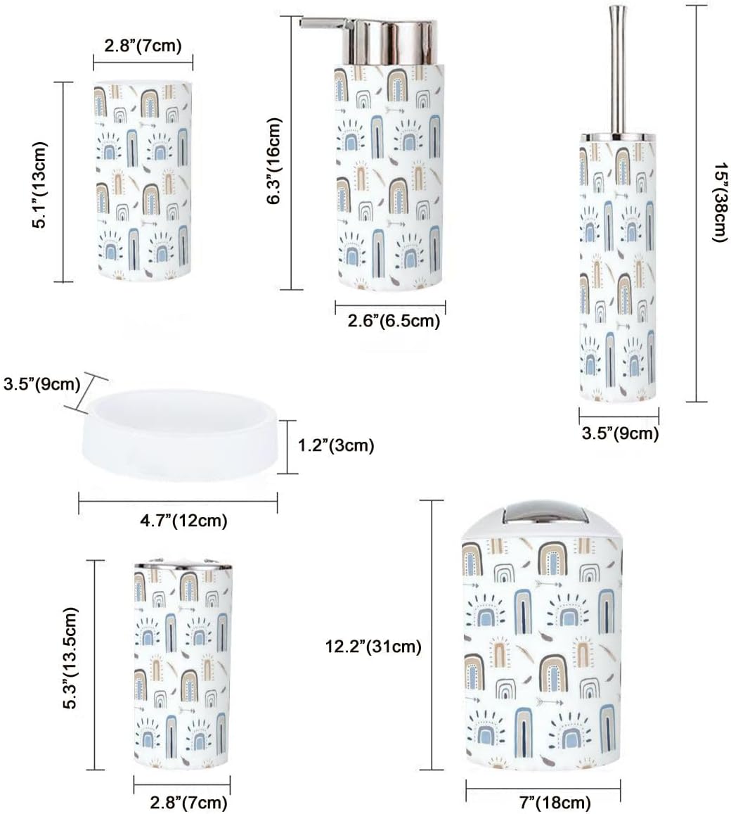 6-Piece Bohemian Bathroom Accessory Set