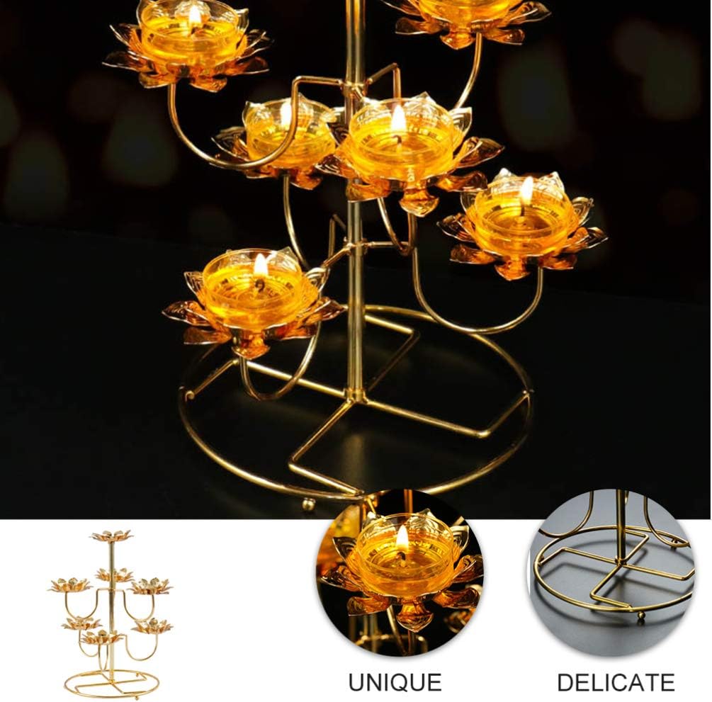 EXCEART Lotus Flower Candle Holder