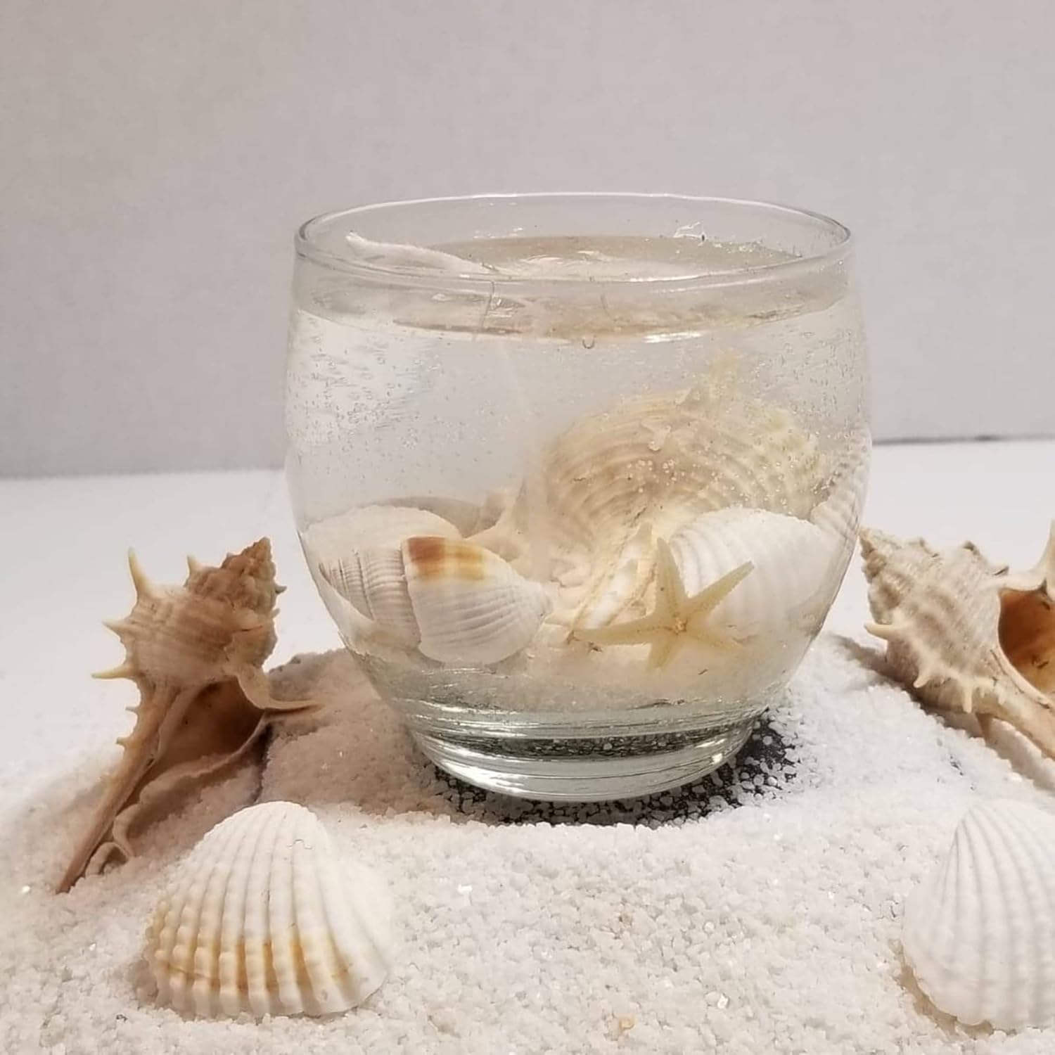 Handmade Seashell Scented Gel Candle in Glass Jar