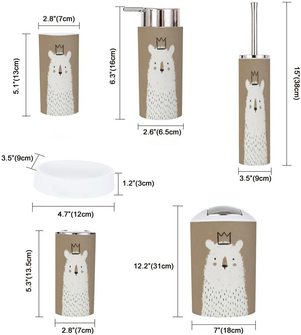 Modern Bathroom Accessories Set 6 Pcs - Durable and Stylish