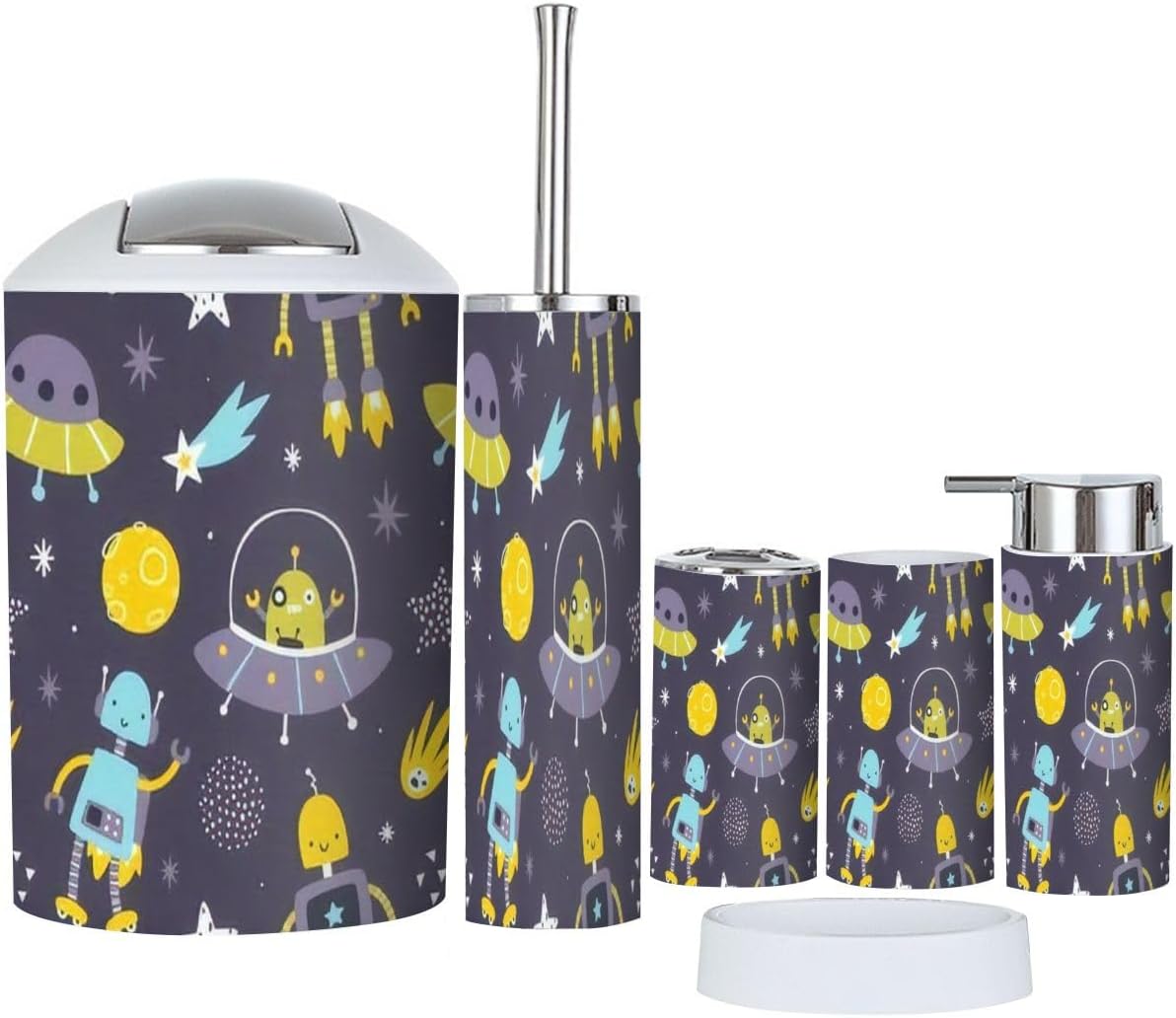 6-Piece Space Robot Bathroom Set for Kids Safe Durable and Stylish