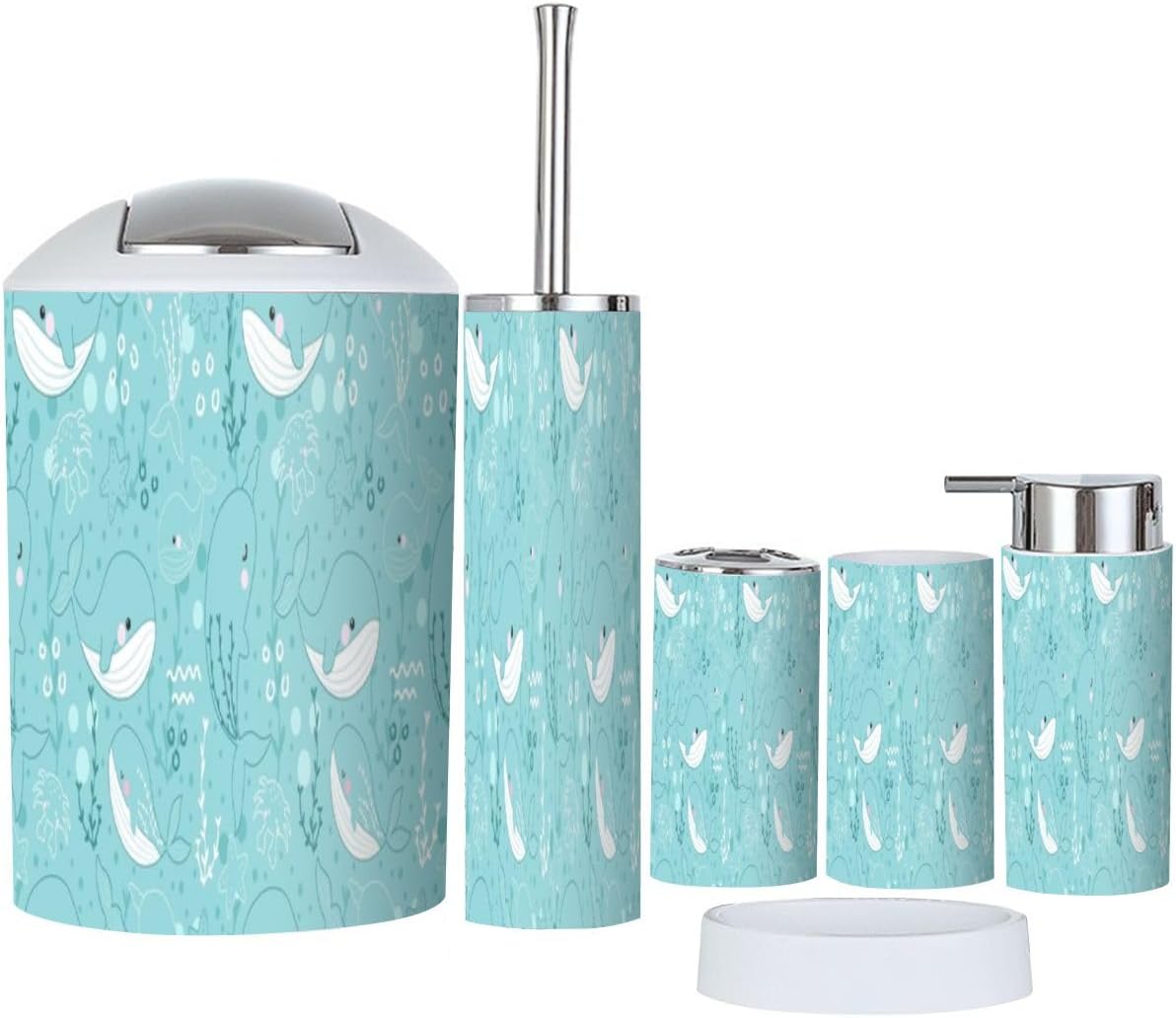 Ocean Life 6 Piece Bathroom Accessory Set for Kids