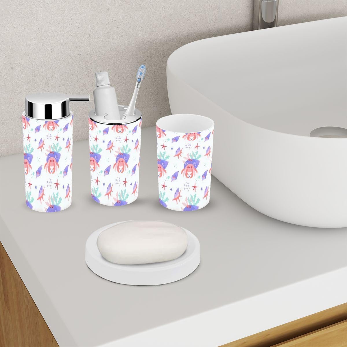 Bathroom Accessories Set for Kids in Blue
