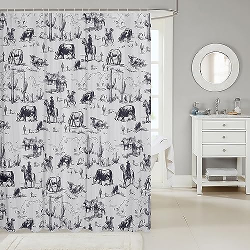 Feelyou 72x78 Western Bathtub shower curtain with desert cactus pattern