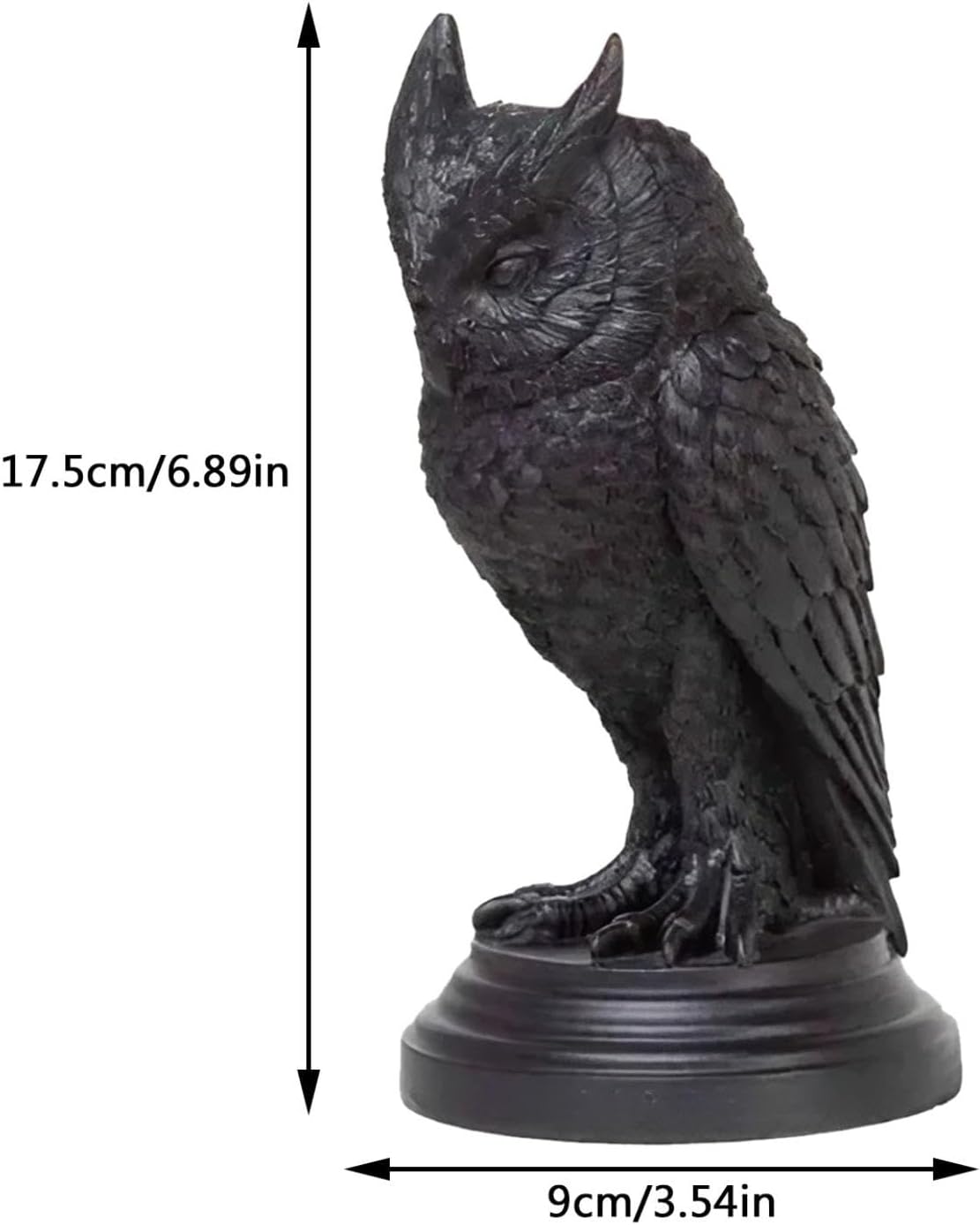 Gothic Owl Candle Stick Holders - Black Resin Decor compliments