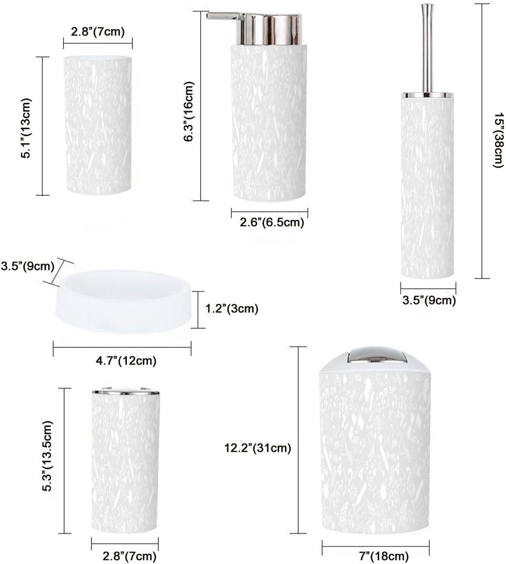 Stylish 6-Piece Bathroom Accessory Set Mathematical Precision Seamless Design