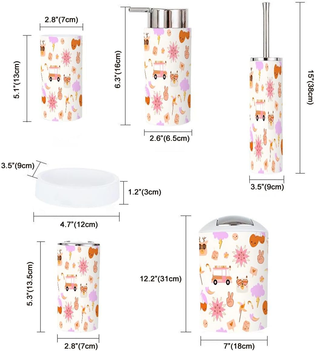 Bathroom Retro 70s 6-Piece Set Nostalgic