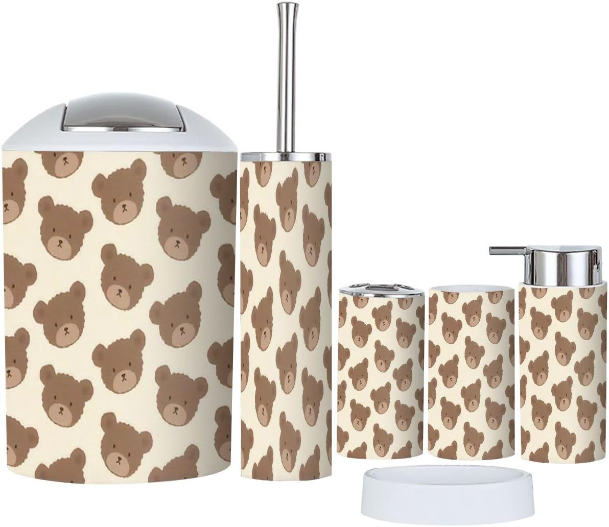 Cute Teddy Bear Bathroom Accessory Set for Kids