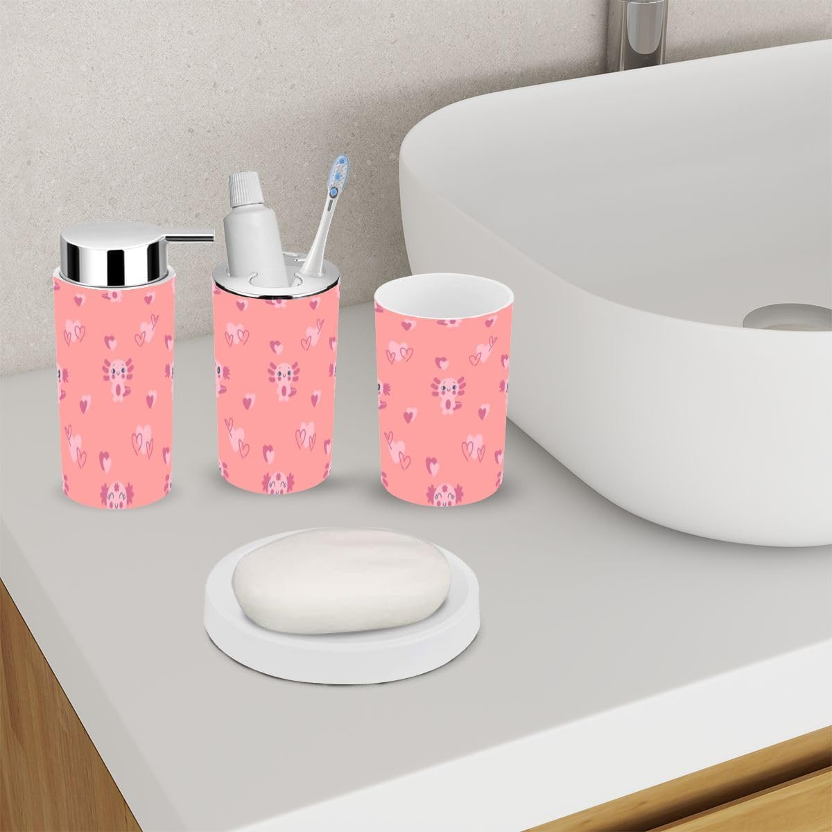 Adorable 6-Piece Bathroom Set for Valentines Day