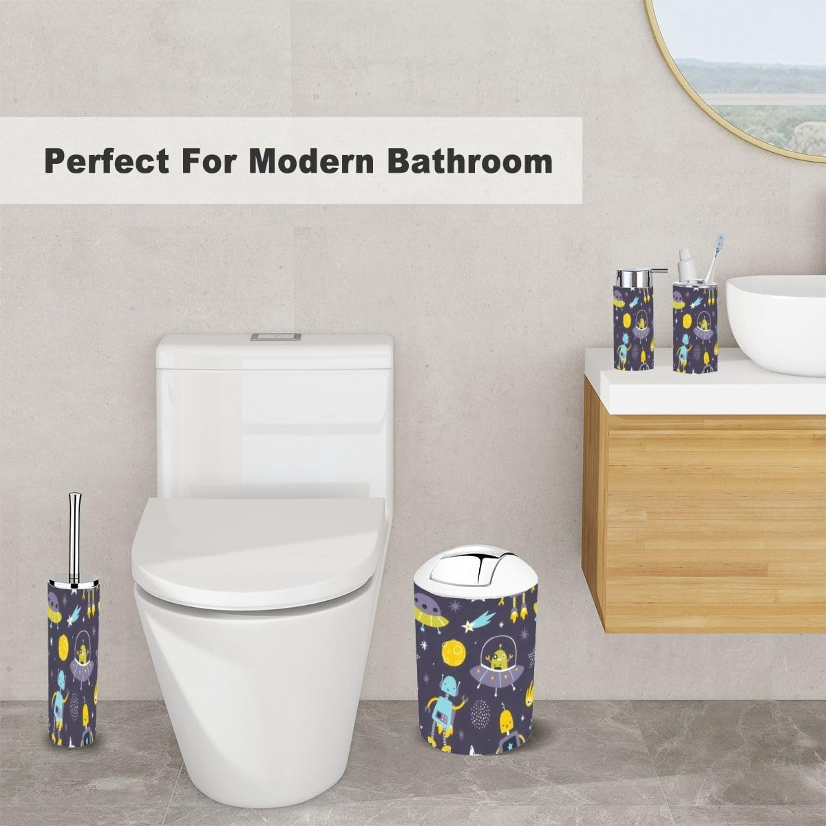 6-Piece Space Robot Bathroom Set for Kids Safe Durable and Stylish