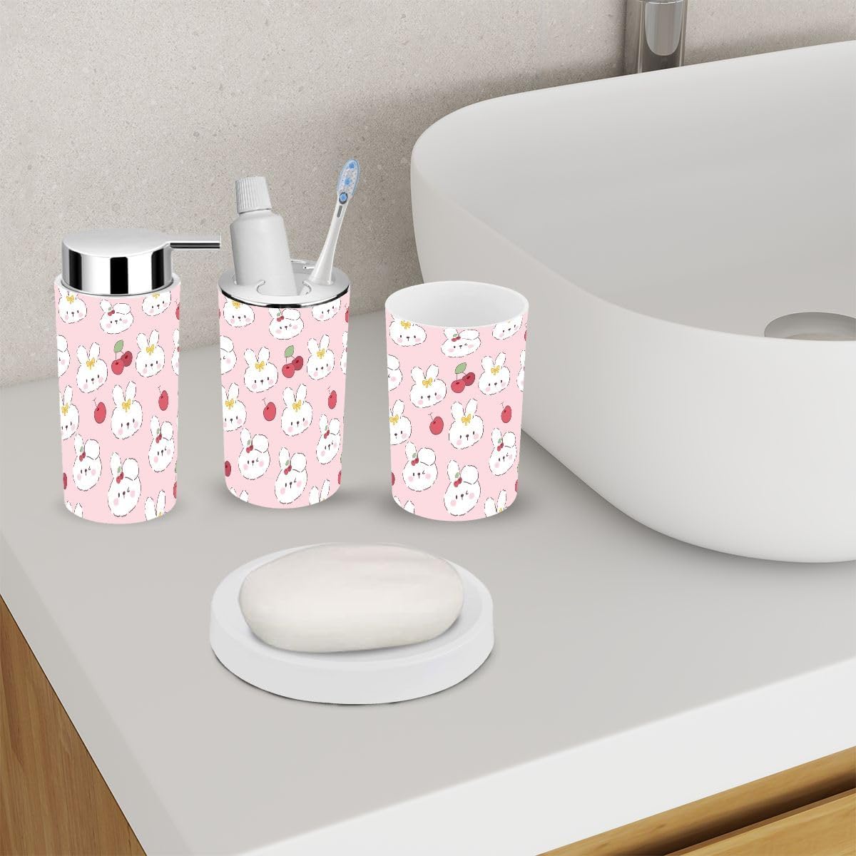 Adorable Kawaii Kids Bathroom Accessories Set
