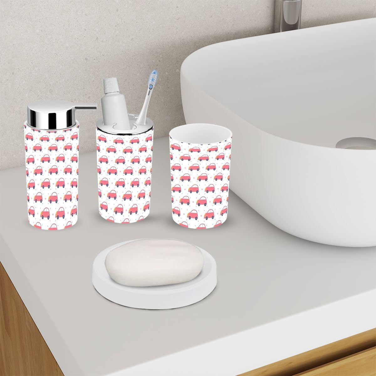 Bathroom Accessory Set with Cartoon Design for Boys Girls
