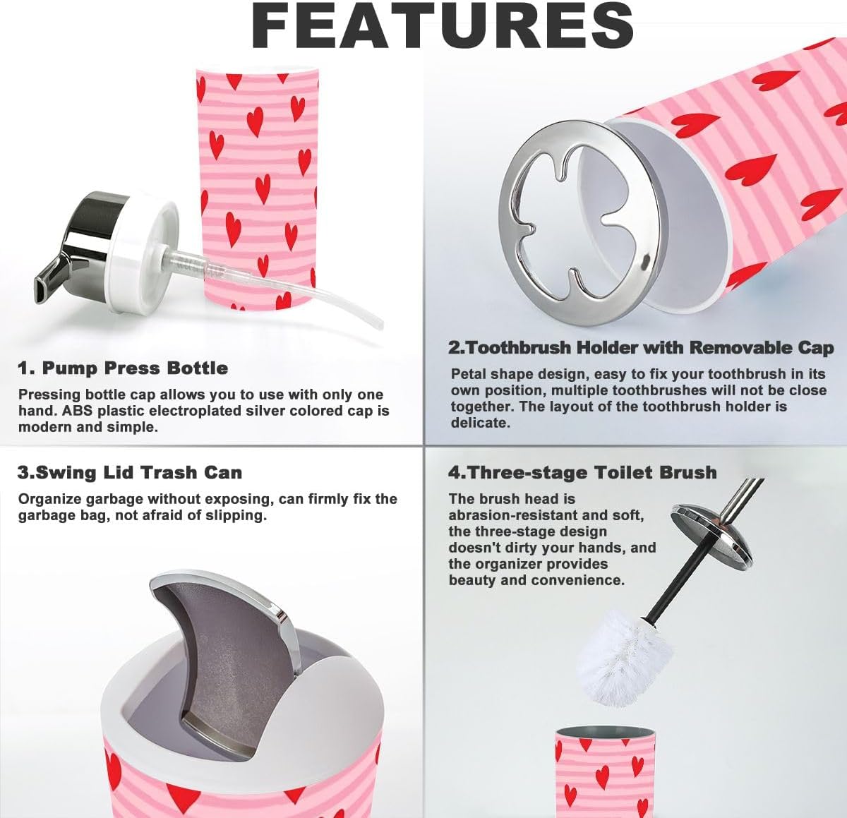Stylish 6-Piece Bathroom Organizing Set