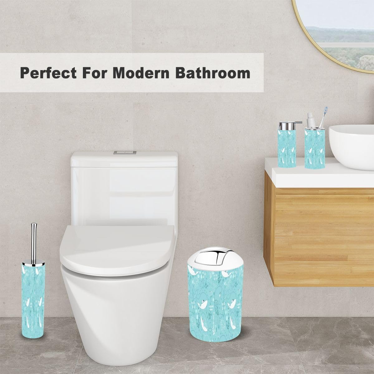 Ocean Life 6 Piece Bathroom Accessory Set for Kids
