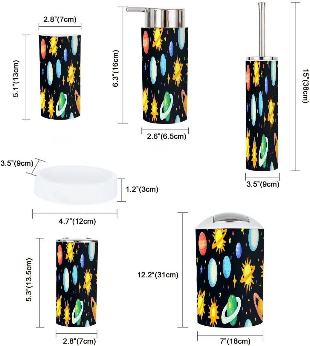 Bath Time Style Boho Space Celestial Meets 6-Piece Bathroom Accessory Set