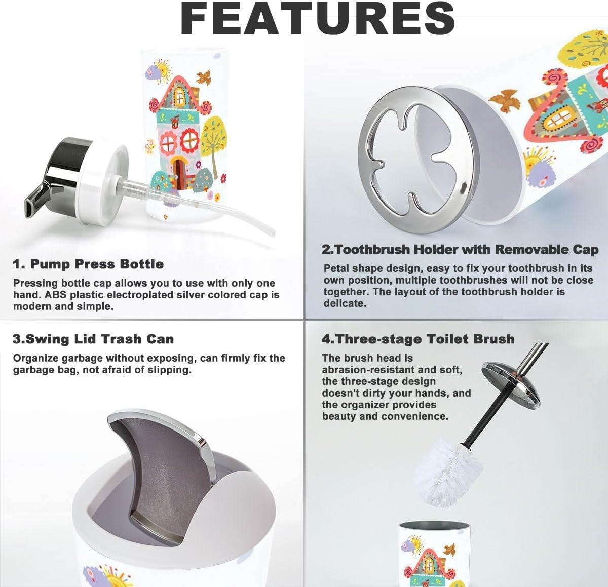 6-Piece Bathroom Set for Home Decor