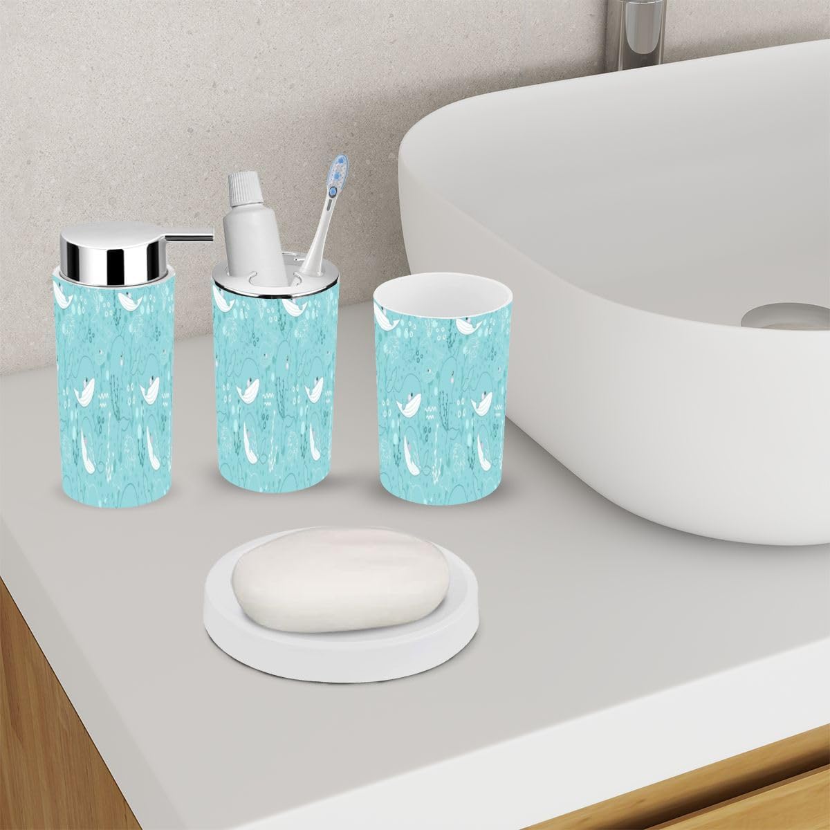 Ocean Life 6 Piece Bathroom Accessory Set for Kids