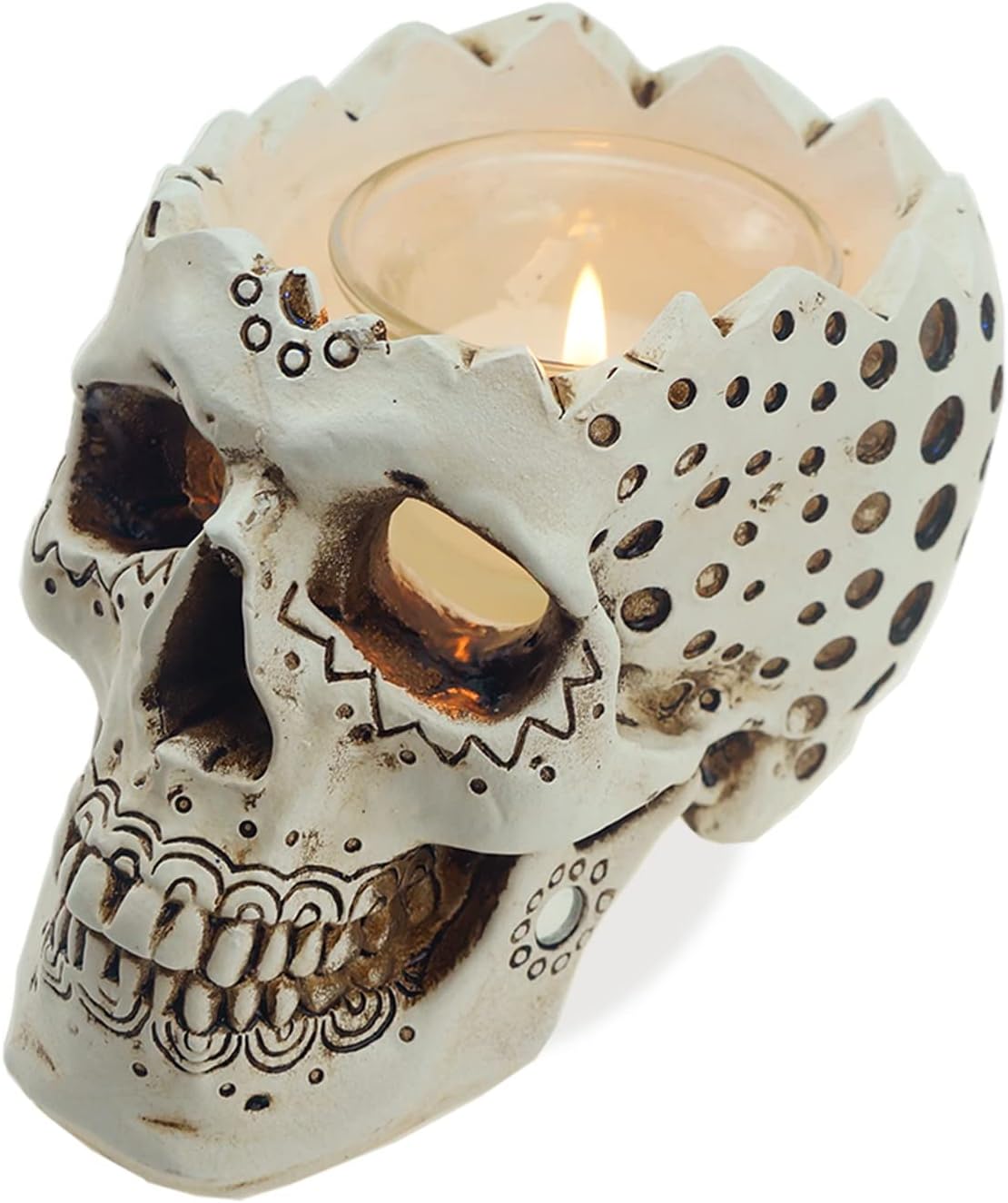 Gothic Skull Candle Holder - Halloween Decor - 59-inch Tealight Planter